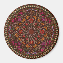 Snygg färgstark röd Mandala Sticker Magnet