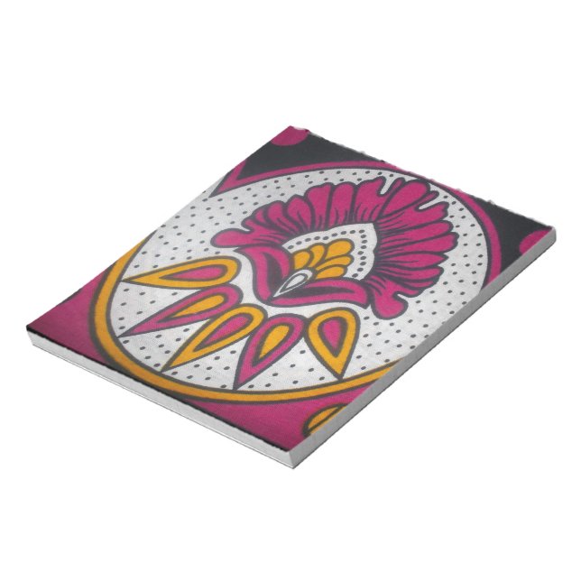 Snygg färgstark utskrift av African Fabric Motif A Anteckningsblock (Roterad)