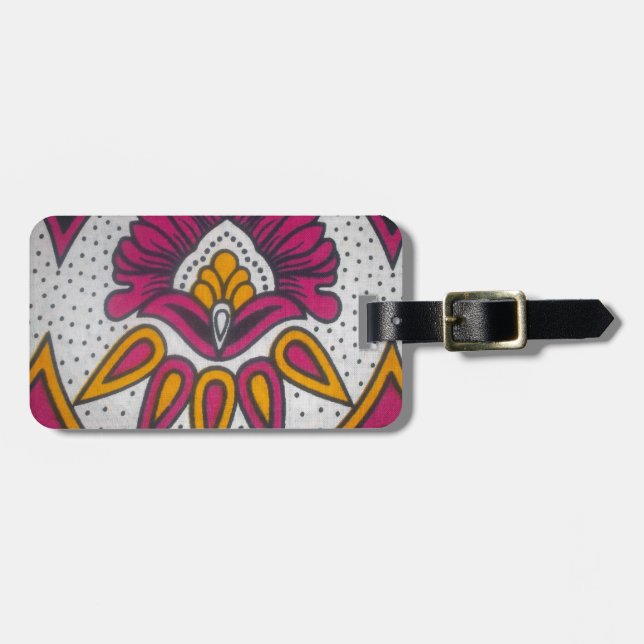 Snygg färgstark utskrift av African Fabric Motif A Bagagebricka (Horisontell Framsida)