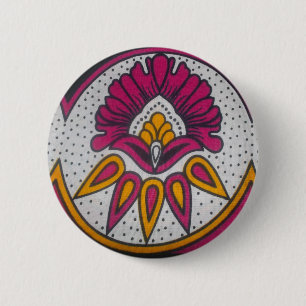 Snygg färgstark utskrift av African Fabric Motif A Knapp