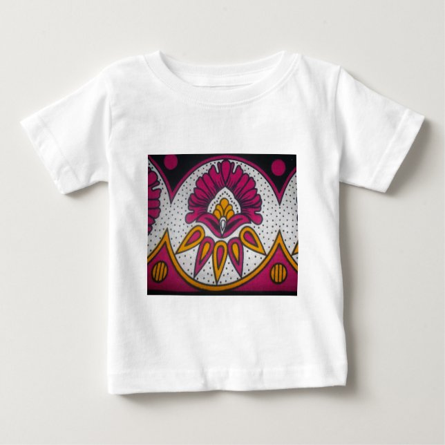 Snygg färgstark utskrift av African Fabric Motif A Tee (Framsida)