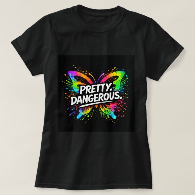 Snygg. Farlig. Fjärilsskjorta 0047697 T Shirt (Design framsida)