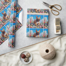 Snygg Fawn Fransk Bulldog & Flowers