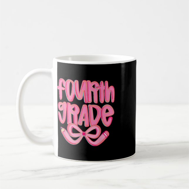 Snygg fjärde klass Ck till skolan Coquette Bow Tea Kaffemugg (Vänster)