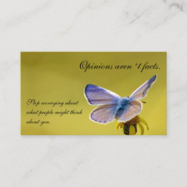Snygg fjäril med motiverande citat visitkort