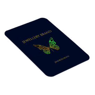 Snygg fjäril mörk blått magnet