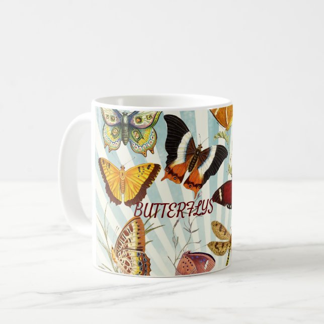 Snygg Fjärilar Kaffemugg (Framsida vänster)