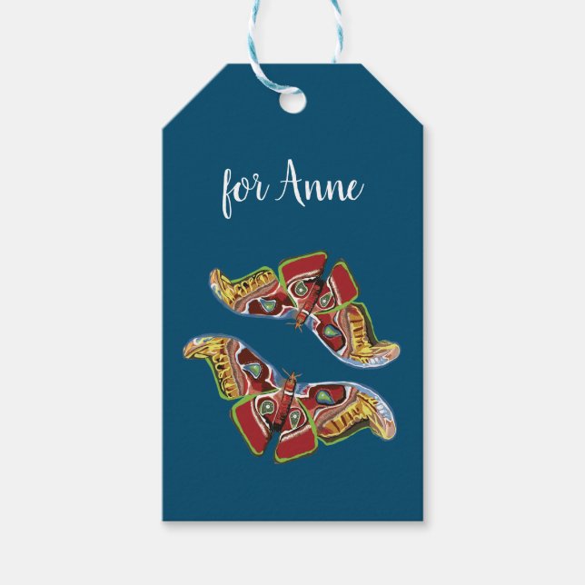 Snygg fjärilskonst presentetikett (Framsidan)