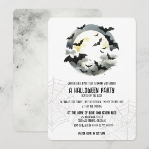 Snygg Fladdermus Halloween fest Inbjudningar