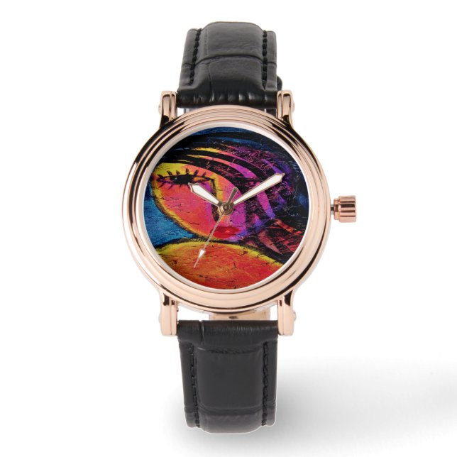 Snygg flicka Abstrakt konst till Bära Armbandsur (Framsida)