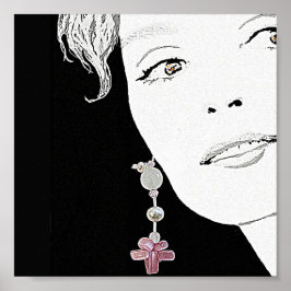 Snygg flicka ansikte mode illustrerar bra konst poster