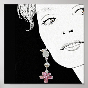 Snygg flicka ansikte mode illustrerar bra konst poster