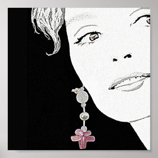 Snygg flicka ansikte mode illustrerar bra konst poster