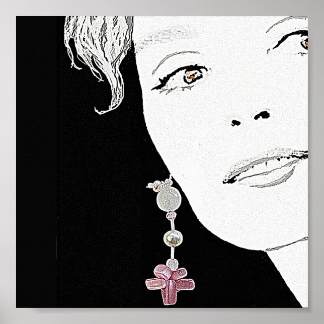 Snygg flicka ansikte mode illustrerar bra konst poster (Framsidan)