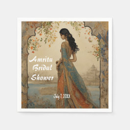 Snygg flicka i Sari Personlig Pappersservett