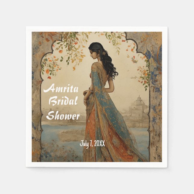 Snygg flicka i Sari Personlig Pappersservett (Framsidan)