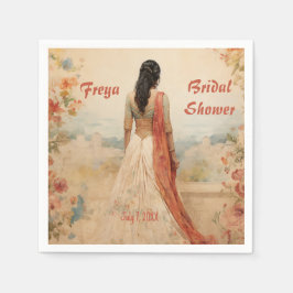 Snygg flicka i Sari Personlig Pappersservett