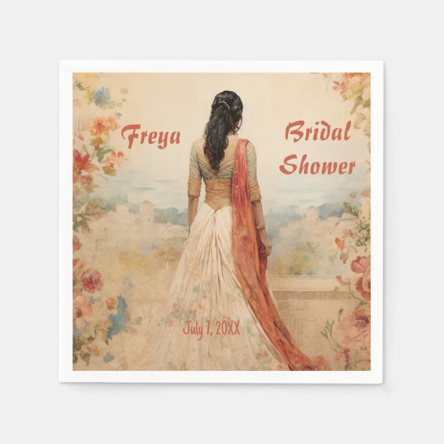 Snygg flicka i Sari Personlig Pappersservett (Framsidan)