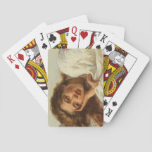 Snygg flicka Ljuger i Bed med Red Hair