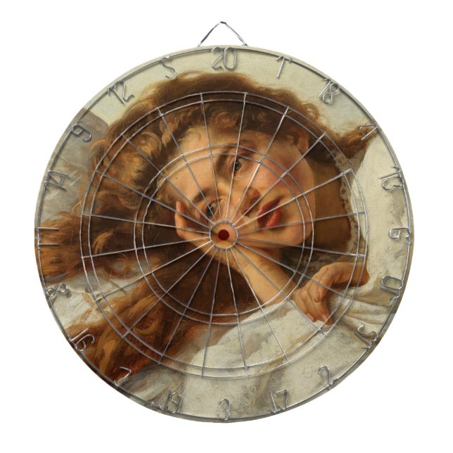 Snygg flicka Ljuger i Bed med Red Hair Darttavla (Framsidan)