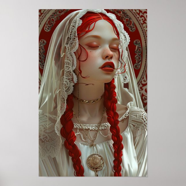 Snygg flicka med blommor Poster (Framsidan)