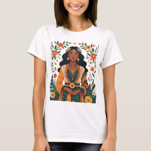 Snygg flicka med jordnära tonåringar t shirt