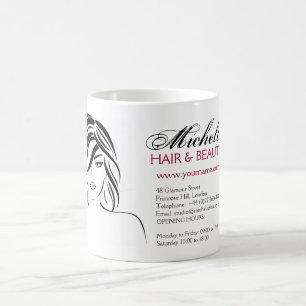 Snygg flicka med vågigt hår och Makeup-ikon Kaffemugg