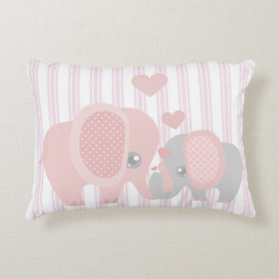 Snygg Flicka Rosa Elephant Prydnadskudde