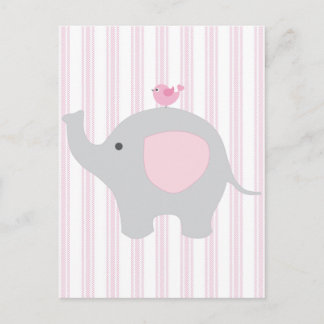 Snygg Flicka Rosa Elephant Vykort