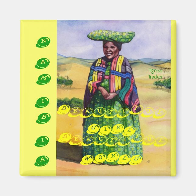 Snygg flicka, vacker värld, Namibia Magnet (Framsidan)