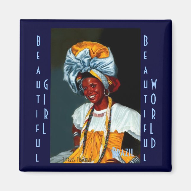 Snygg flicka, vackra World Magnet (Framsidan)