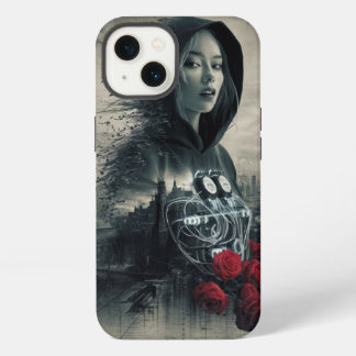 Snygg flickdesign med svart Hoodi iPhone