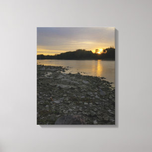 Snygg floden Sunrise Canvastryck