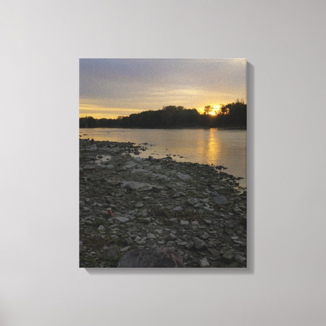 Snygg floden Sunrise Canvastryck (Framsida)