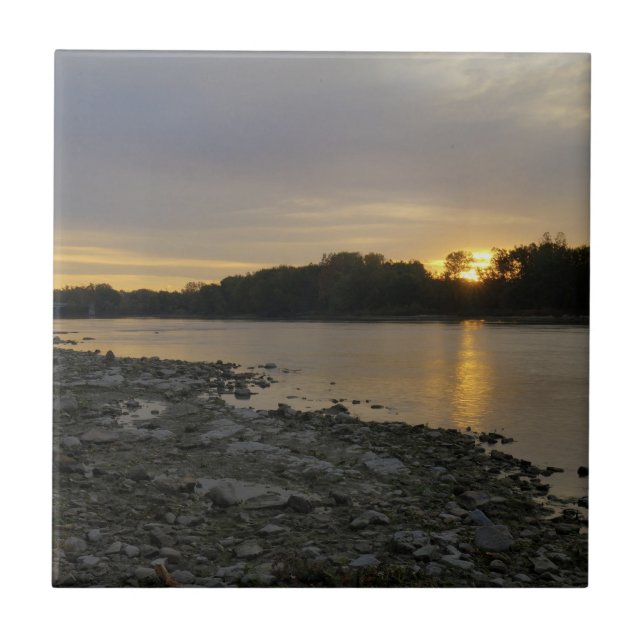 Snygg floden Sunrise Kakelplatta (Framsidan)