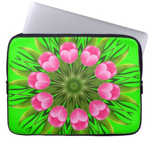 Snygg Flower Mandala Design Laptop Fodral