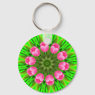 Snygg Flower Mandala Design Nyckelring