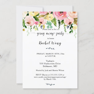 Snygg Flytta för  Blommigt som går över Party Foto Inbjudningar