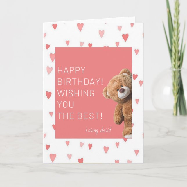 Snygg Födelsedagskort Tack Kort (Framsida)