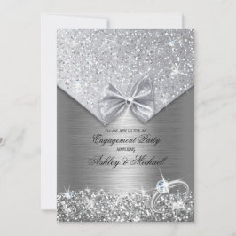 snygg folie silverglitter paljetter glitterring inbjudningar