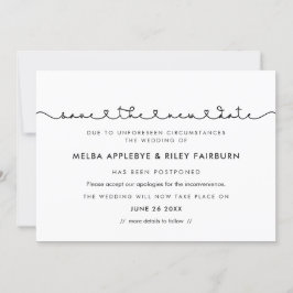 Snygg font med hjärtformad koppling Spara det nya  Inbjudningar