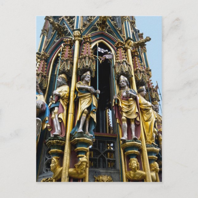 Snygg Fontän i Nürnberg Vykort (Framsida)