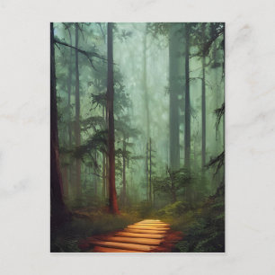 Snygg Forest Väg Digital Art Vykort