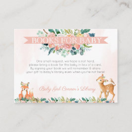 Snygg Forest Woodland Animals Baby Bibliotek Tilläggskort
