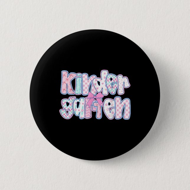 Snygg förskollärarlag båge tillbaka till skolan knapp (Framsida)
