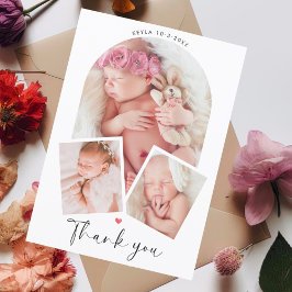 Snygg Foto Ark Collage Baby Shower Tacksamhet Vykort
