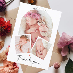 Snygg Foto Ark Collage Baby Shower Tacksamhet Vykort