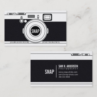 Snygg fotograf kamera modern svart illustration visitkort