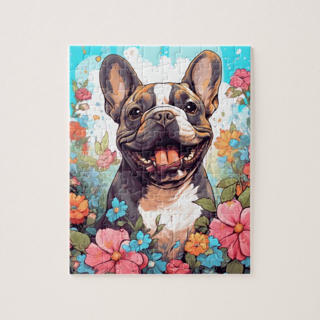 Snygg Fransk Bulldog Hund Pussel (Vertikal)
