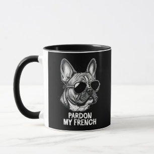 Snygg fransk bulldogg som bär solglasögon mugg